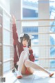 Coser @ 桜 桃 喵 Vol.091: 红色 体操服 (44 photos) P33 No.44772b